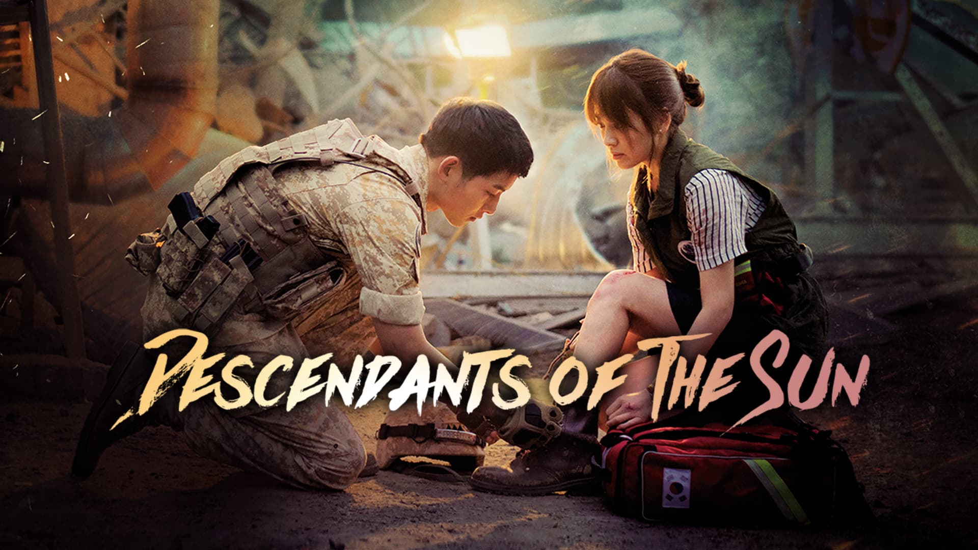 Descendants Of The Sun dizisinde Yoo Shi-Jin'in Kang Mo-Yeon'un ayakkabısını bağladığı sahneyi içeren kapak görseli